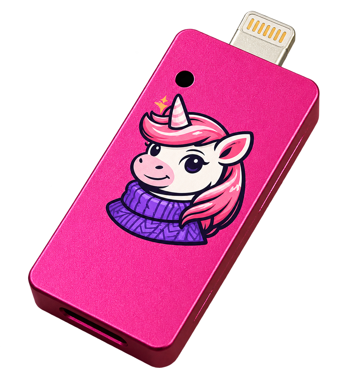 myPWNie tool: pink device with a unicorn-in-a-sweater mascot